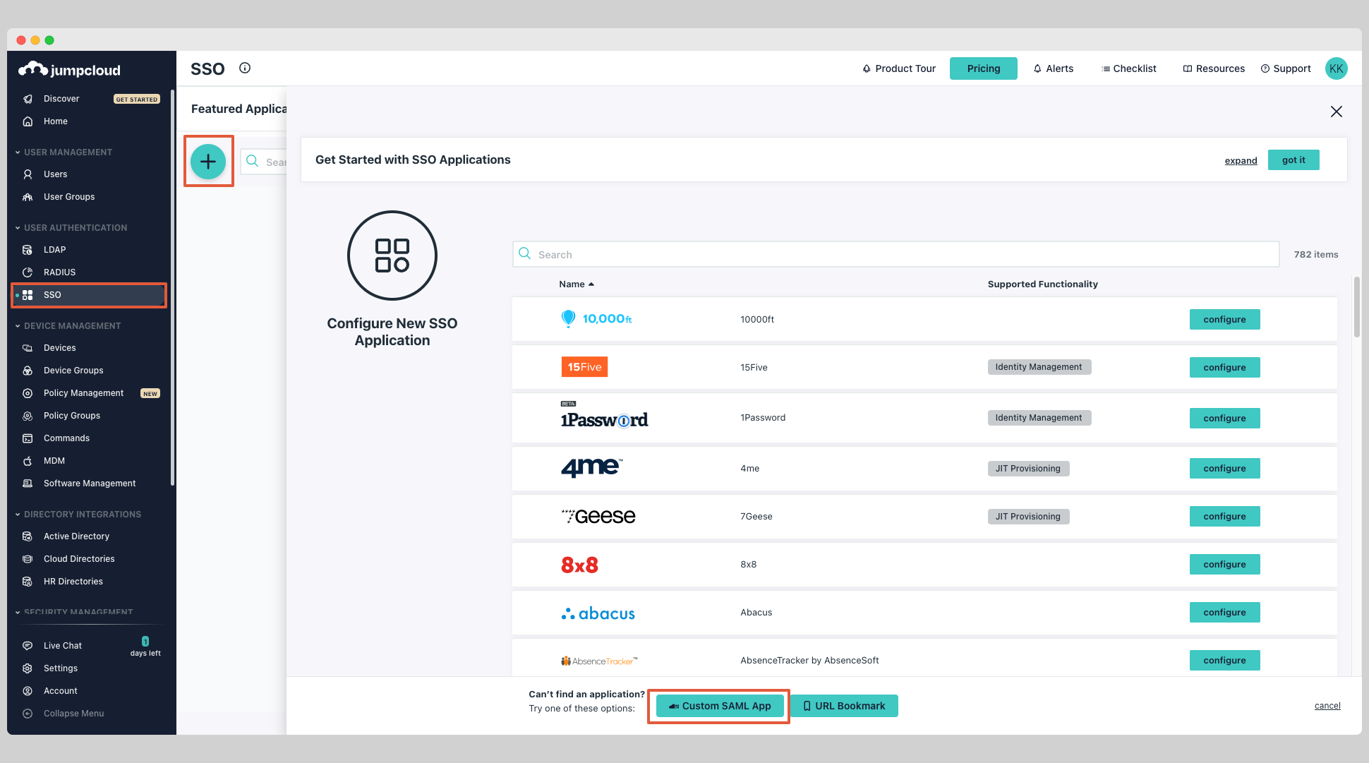 JumpCloud SCIM Step 1